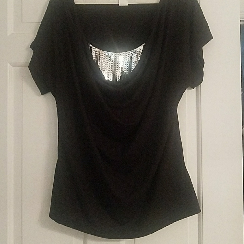 Black and silver top